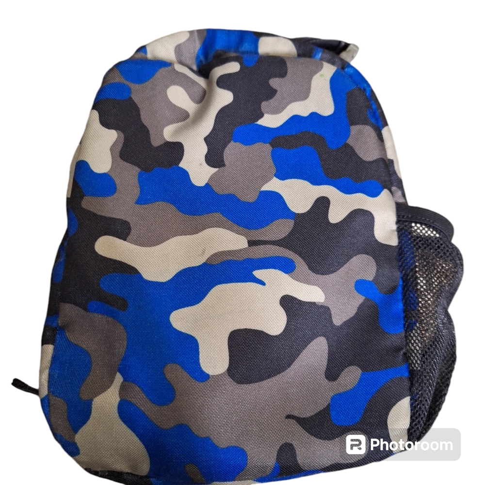Lands End Classmate Medium Backpack & lunchbox Vibrant Sapphire Camo - Picture 2 of 15
